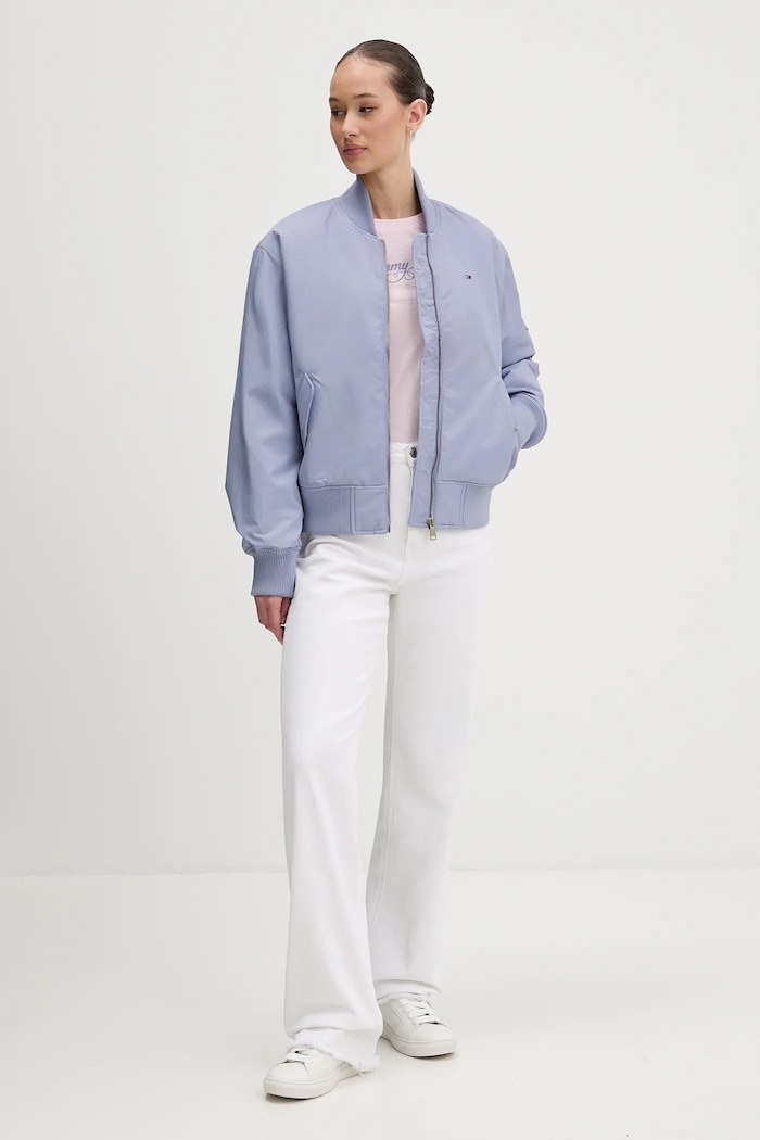 Bavlnené tričko s dlhým rukávom Tommy Jeans DW0DW21844 ružová SS26