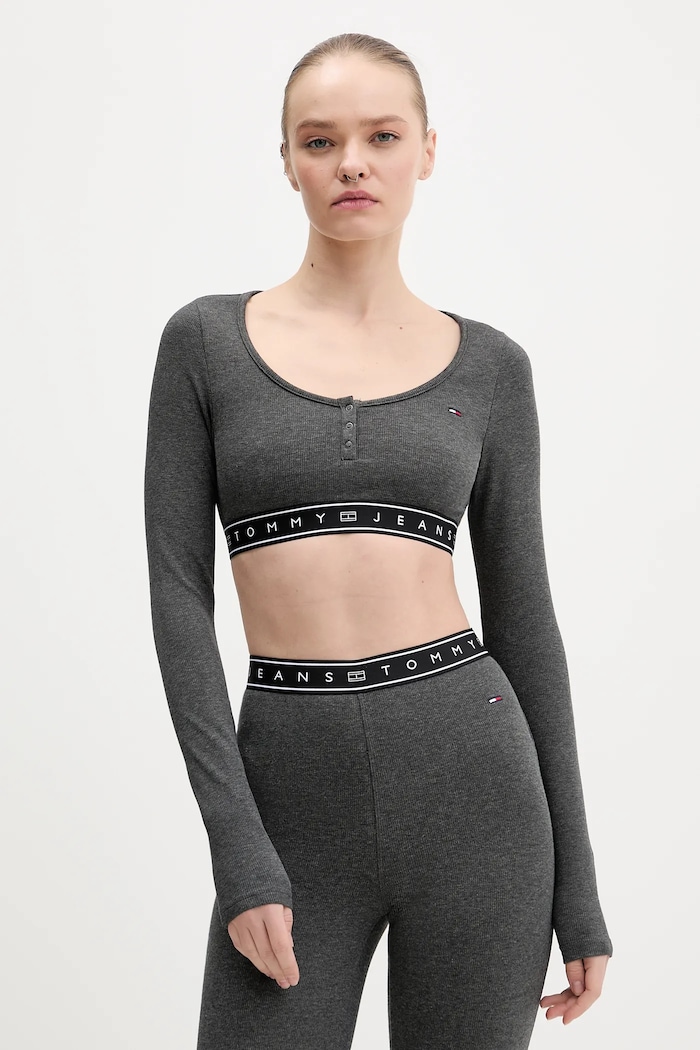 Tommy Jeans hosszú ujjú gombolós szürke DW0DW22538