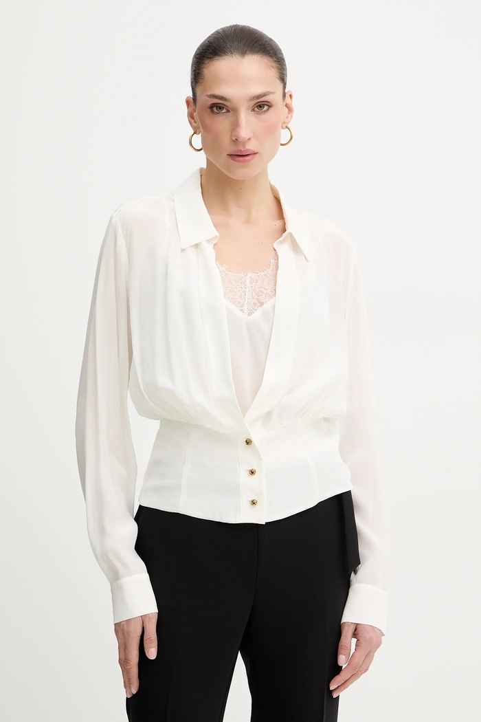 Πουκάμισο Marciano by Guess FAITH μακρύ λευκό 6RGH16.7443A