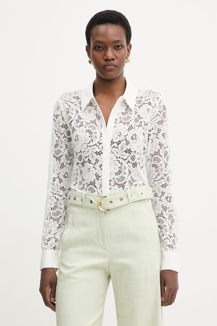 Marciano by Guess koszula damska koronkowa FAITH beżowy G6GH32.K3942