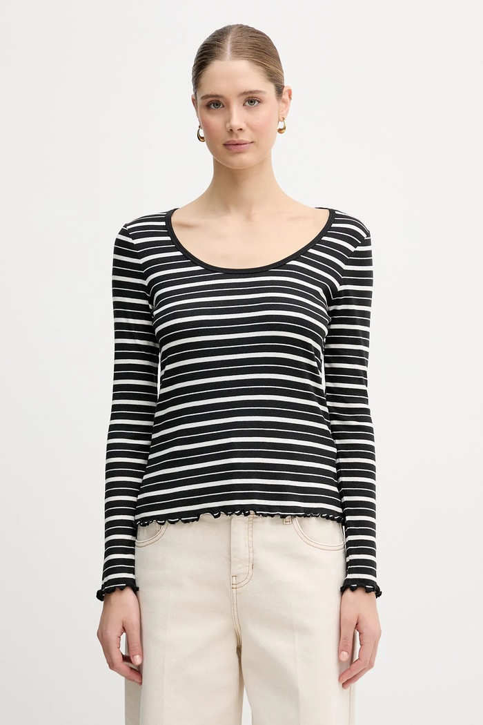 Μακρυμάνικο Tommy Hilfiger κανονικό μαύρο WW0WW47814
