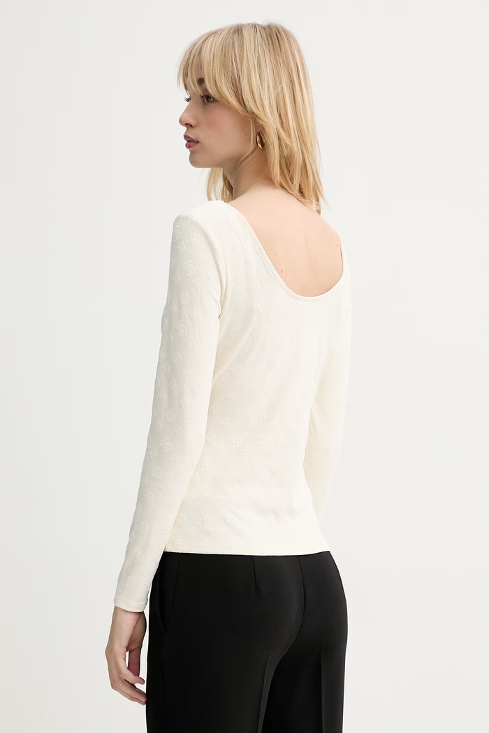 Дрехи Блуза с дълги ръкави Guess NADENE W6RP46.KA660 бежов