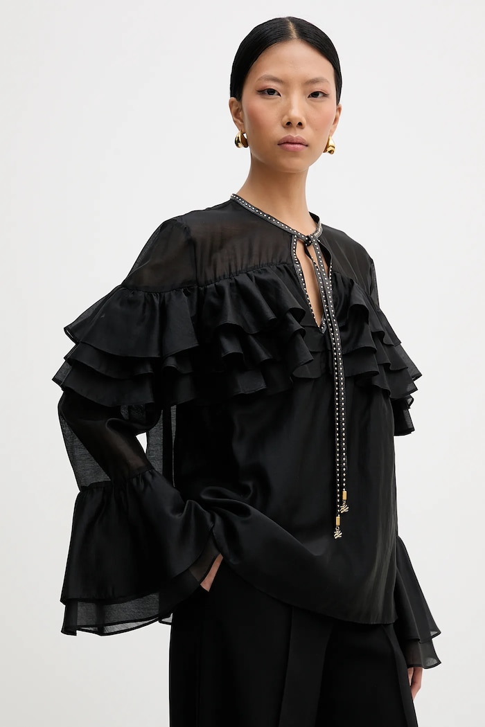 Karl Lagerfeld bluză negru B1W11011
