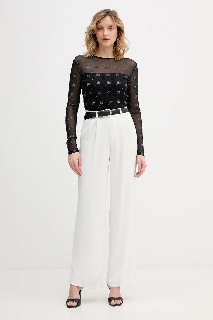 Karl Lagerfeld longsleeve B1W17024 negru SS26