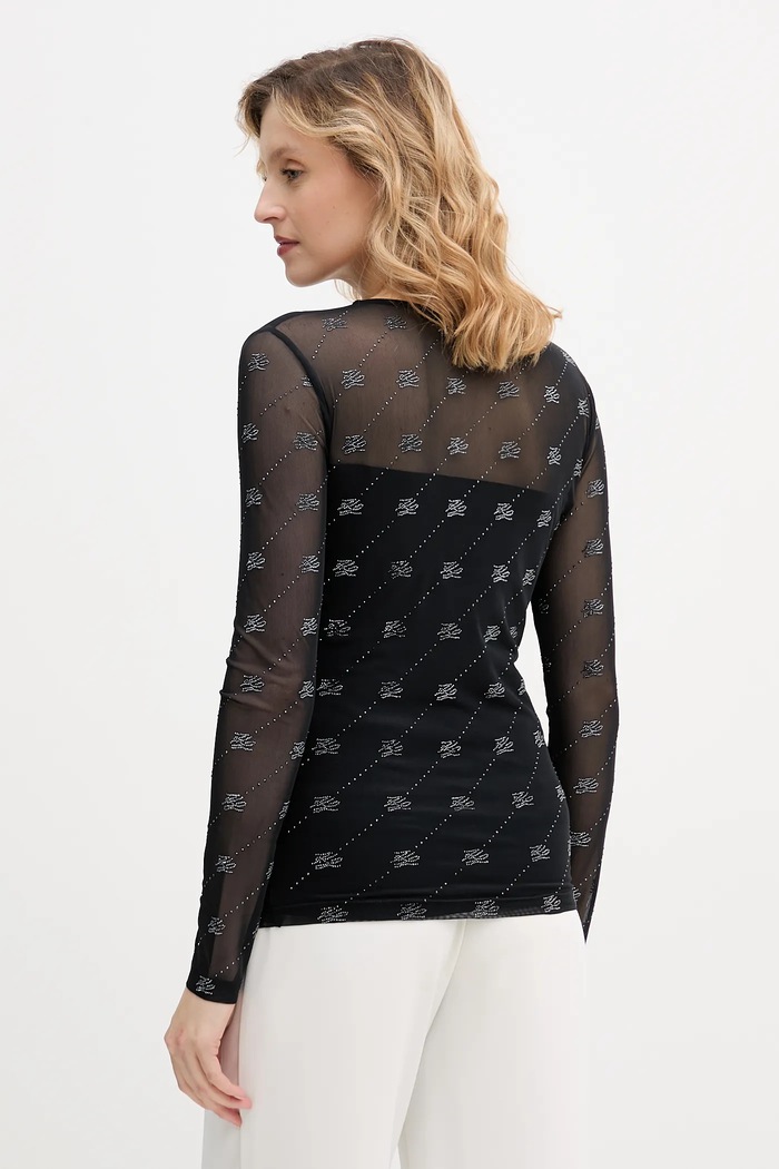 Îmbrăcăminte Karl Lagerfeld longsleeve B1W17024 negru
