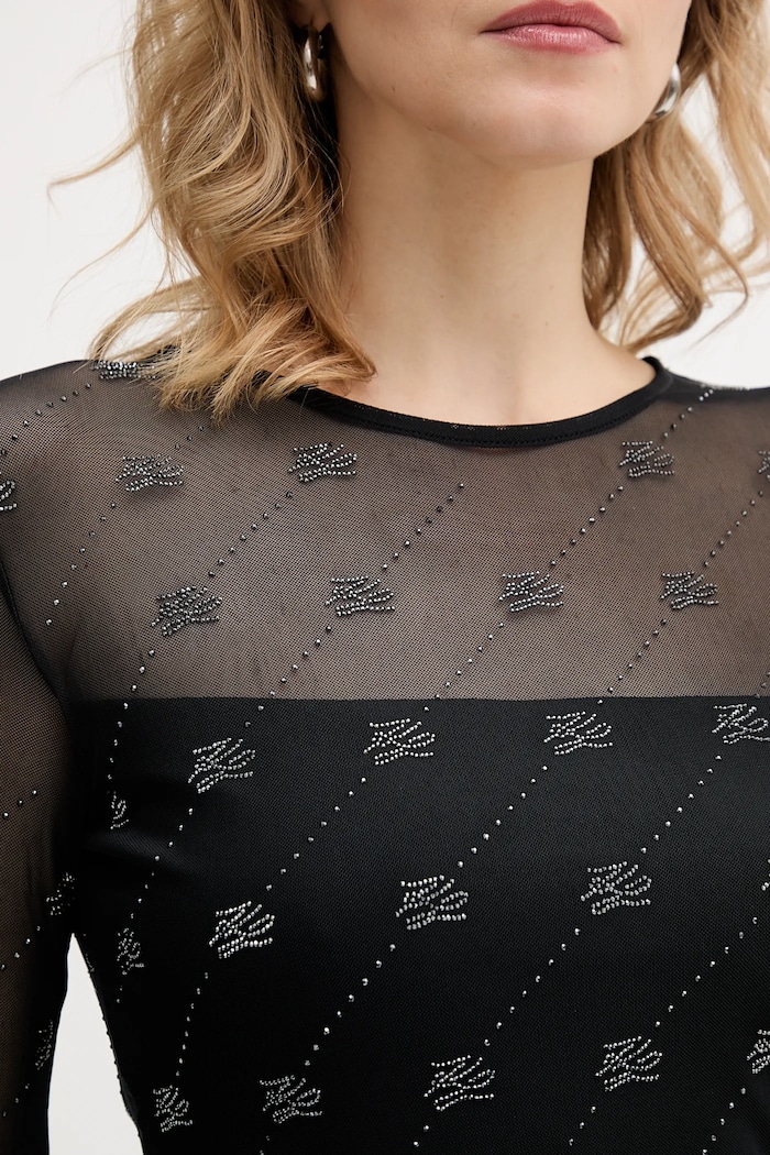 Karl Lagerfeld longsleeve B1W17024 negru