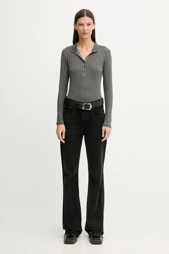 Marc O'Polo longsleeve 600207855019 gri SS26