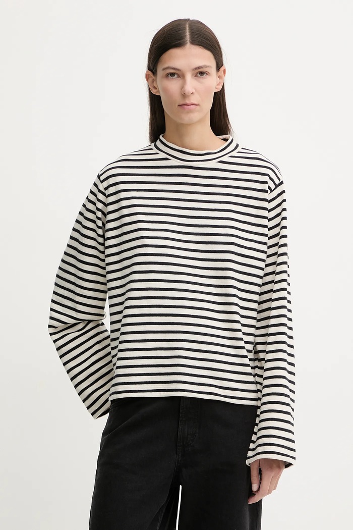 Marc O'Polo longsleeve din bumbac curele bej 600304752025