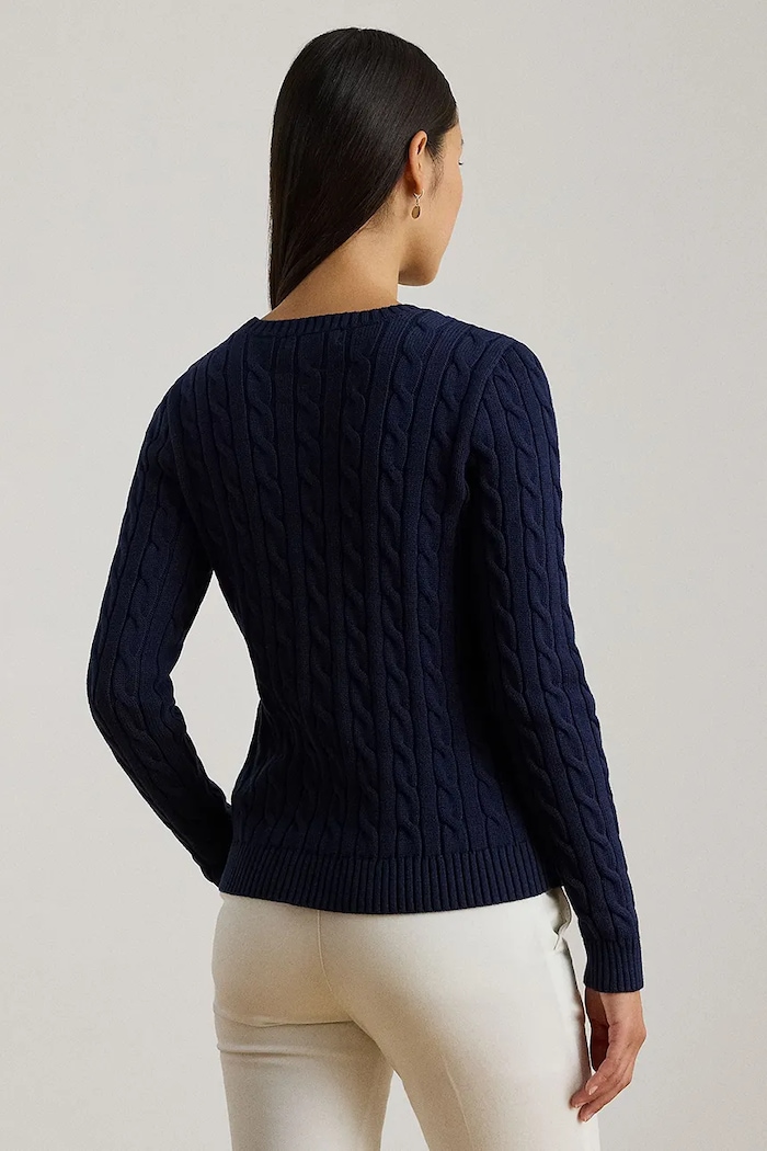 Lauren Ralph Lauren pulover de bumbac 200P03508 bleumarin SS26
