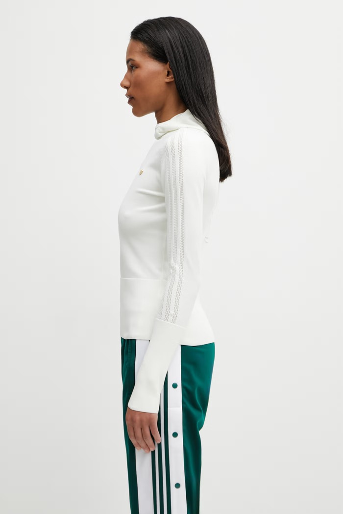 adidas Originals Knit Hooded Ls μπλούζα με κουκούλα γυναικεία KE1302 μπεζ SS26