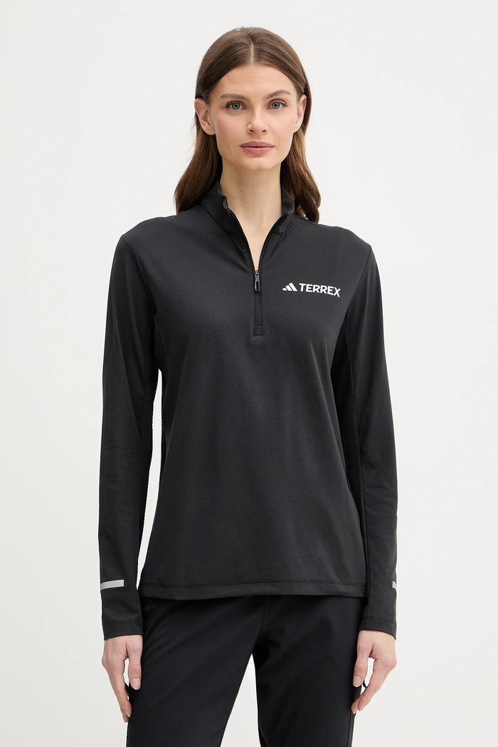 Športové tričko s dlhým rukávom adidas TERREX slim čierna JN3259