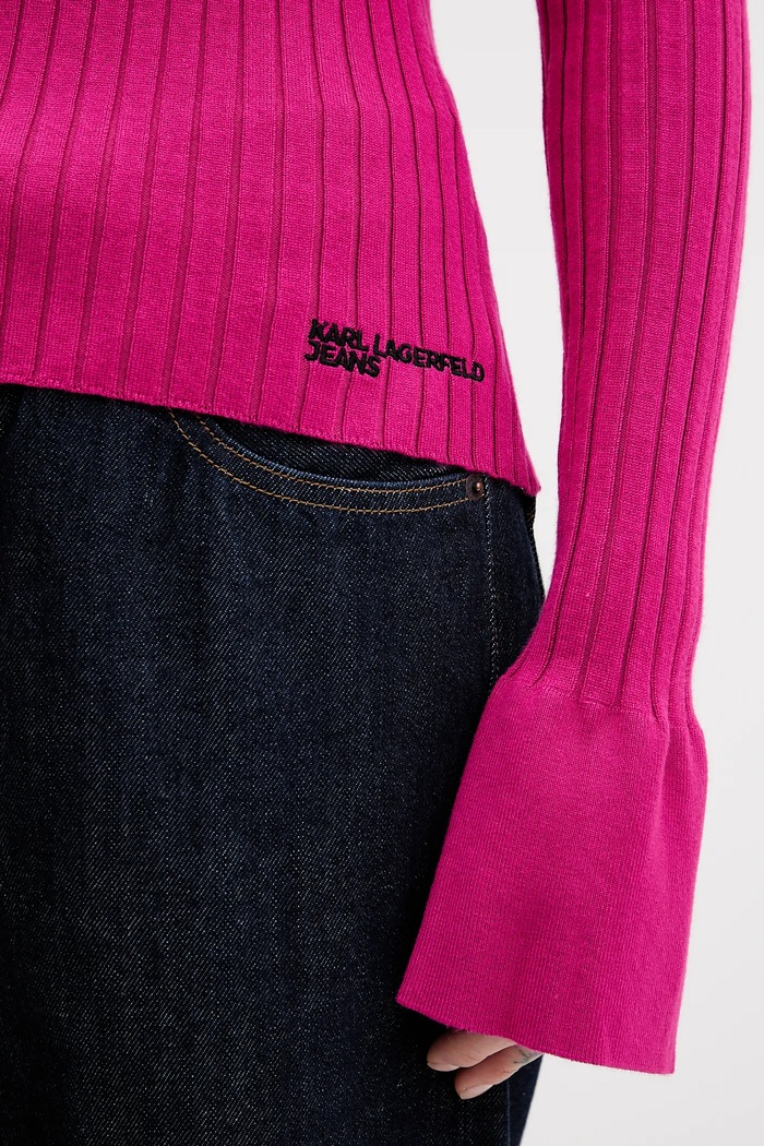 Tričko s dlhým rukávom Karl Lagerfeld Jeans B1W18026 ružová