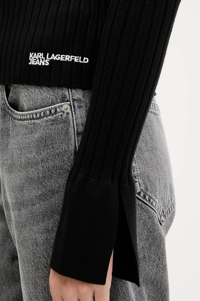 Majica dugih rukava Karl Lagerfeld Jeans B1W18026 crna