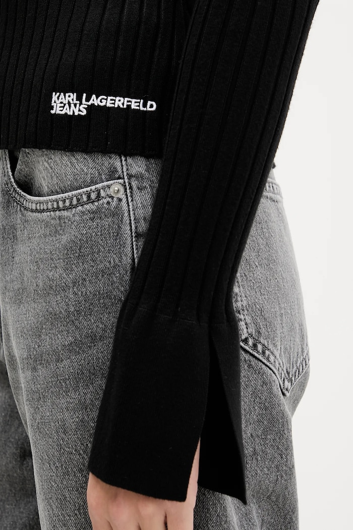 Majica dugih rukava Karl Lagerfeld Jeans B1W18026 crna