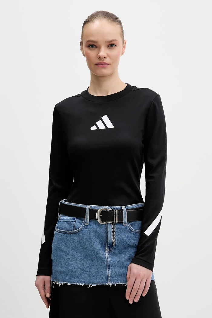 adidas longsleeve din bumbac Z.N.E print negru KE4905