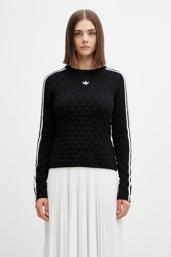 adidas Originals sveter dámsky s vlnou okrúhly čierna KS6460.