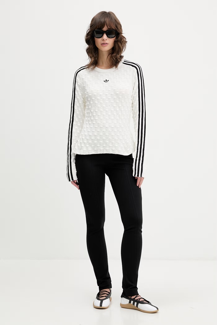 adidas Originals sweter damski z dodatkiem wełny KS6461. beżowy SS26
