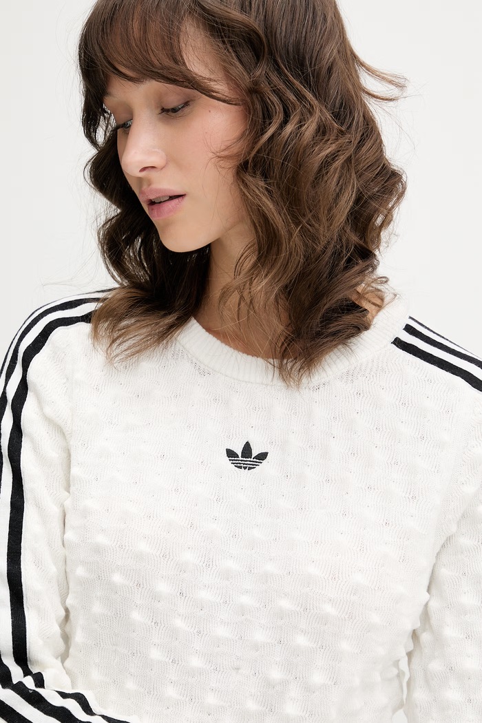 adidas Originals sweter damski z dodatkiem wełny beżowy KS6461.