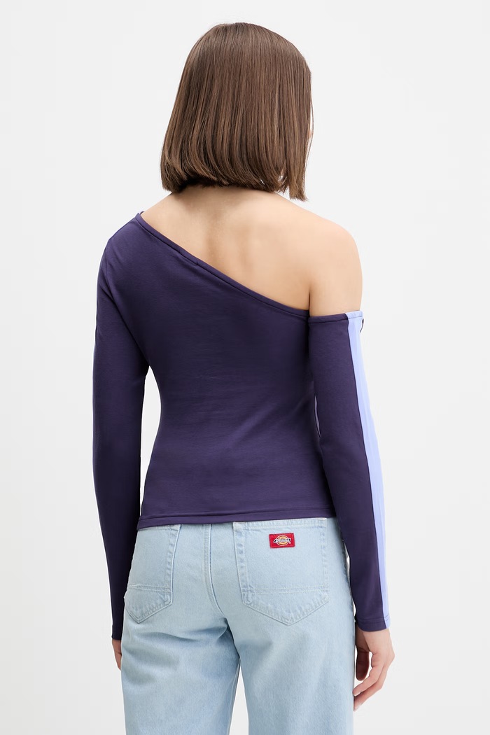 Oblečenie Puma tričko s dlhým rukávom dámske s bavlnou Asymmetric Longsleeve 634623 fialová