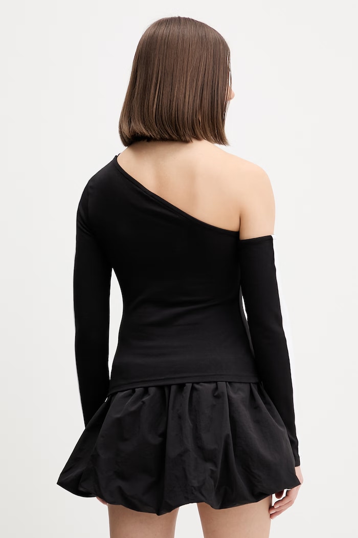 Oblečenie Puma tričko s dlhým rukávom dámske s bavlnou Asymmetric Longsleeve 634623 čierna