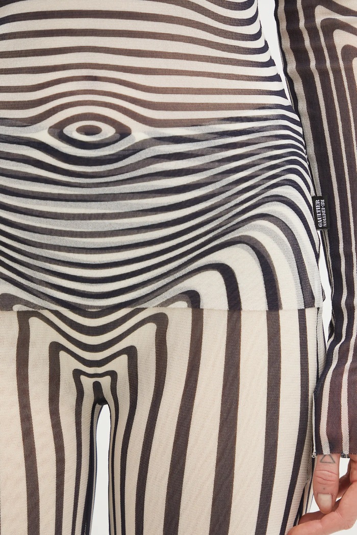 Blúzka Jean Paul GAULTIER Morphing Stripes tmavomodrá 26.01.W.TO446.M019P