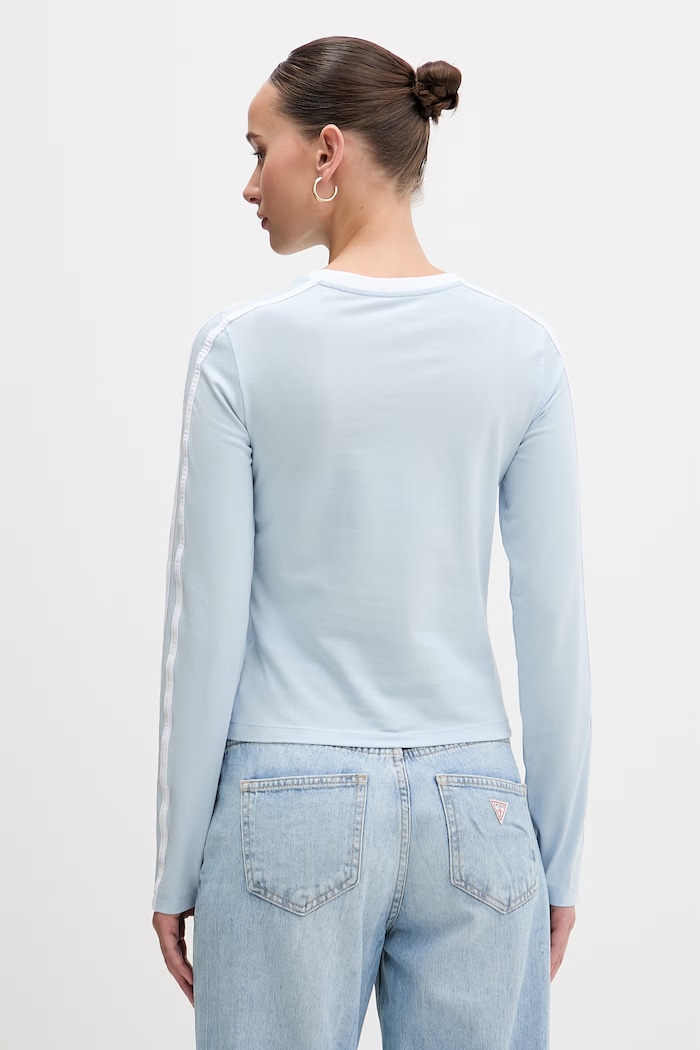 Дрехи Блуза с дълги ръкави Guess Jeans W6RI17.J1314 син