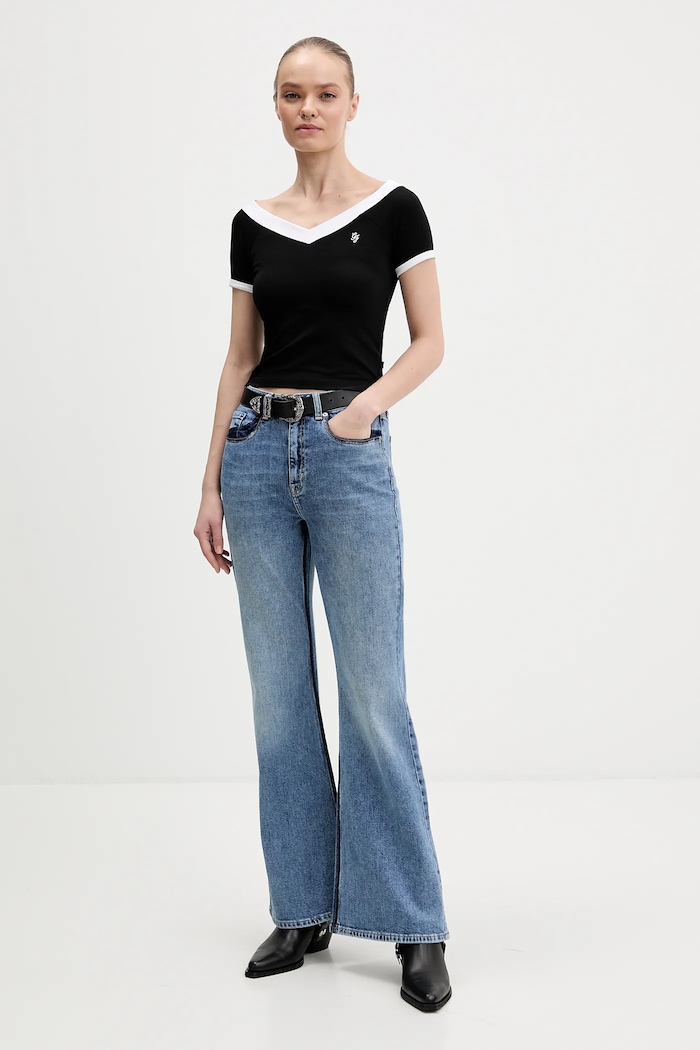 Guess Jeans t-shirt W6RP51.J1314 fekete SS26