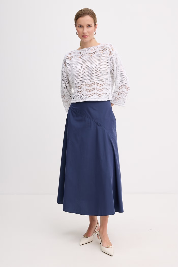 Marella sveter dámsky s bavlnou Emme by Marella 2615361032200 biela SS26