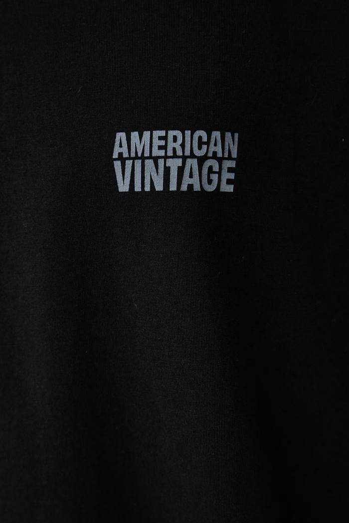 Longsleeve damski bawełniany American Vintage czarny GIX02C