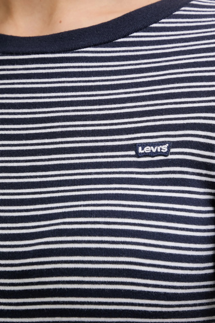 Bavlněné tričko s dlouhým rukávem Levi's ESSENTIAL HM 000KL.0020 námořnická modř