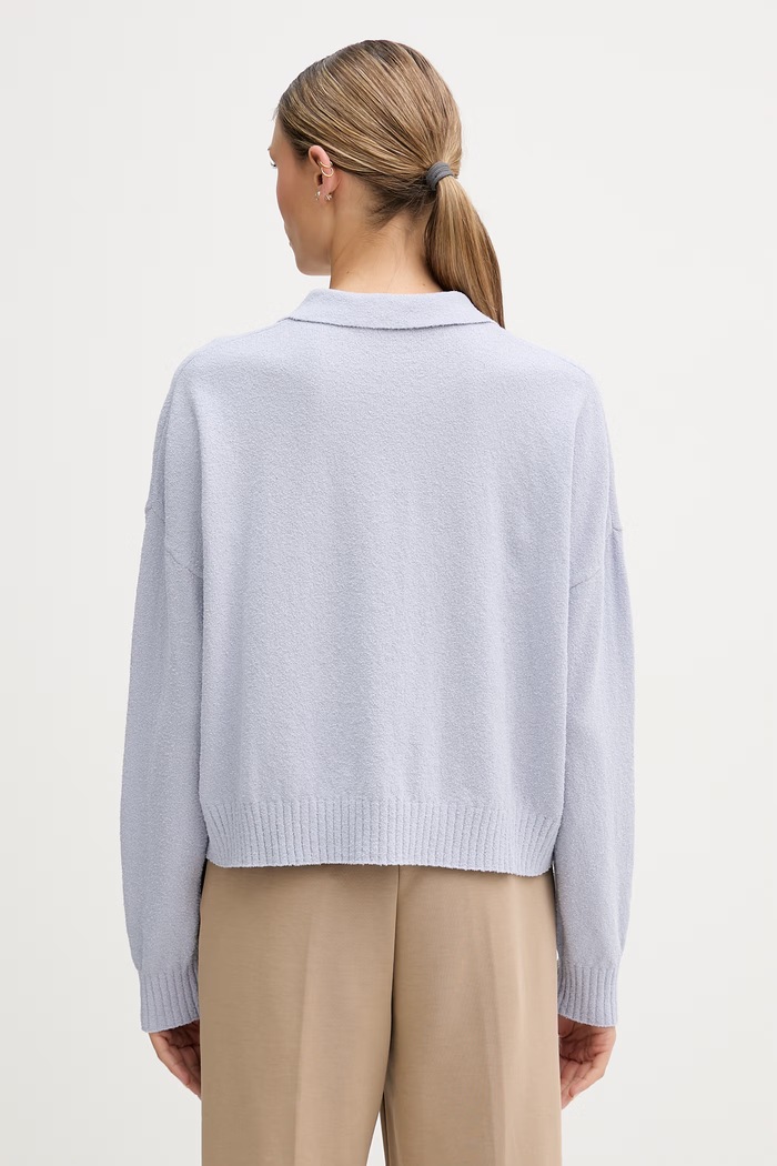 Oblečenie Sisley dámsky longsleeve z bavlny 19DUL300G modrá