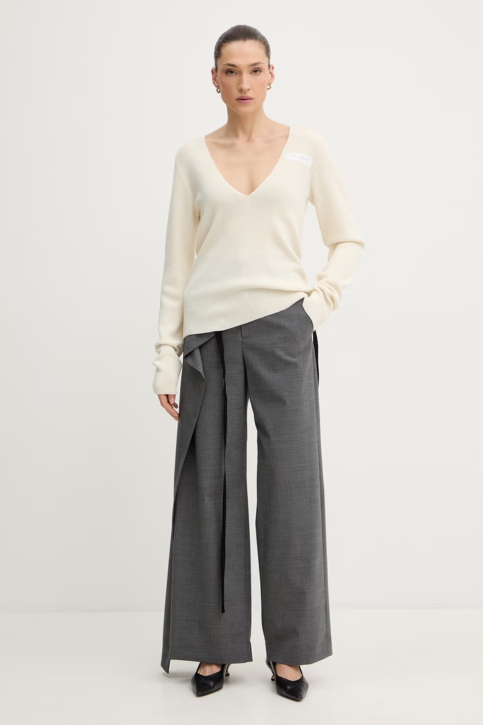 MM6 Maison Margiela sweter z dodatkiem wełny S52HN0014.M13211.102 beżowy SS26