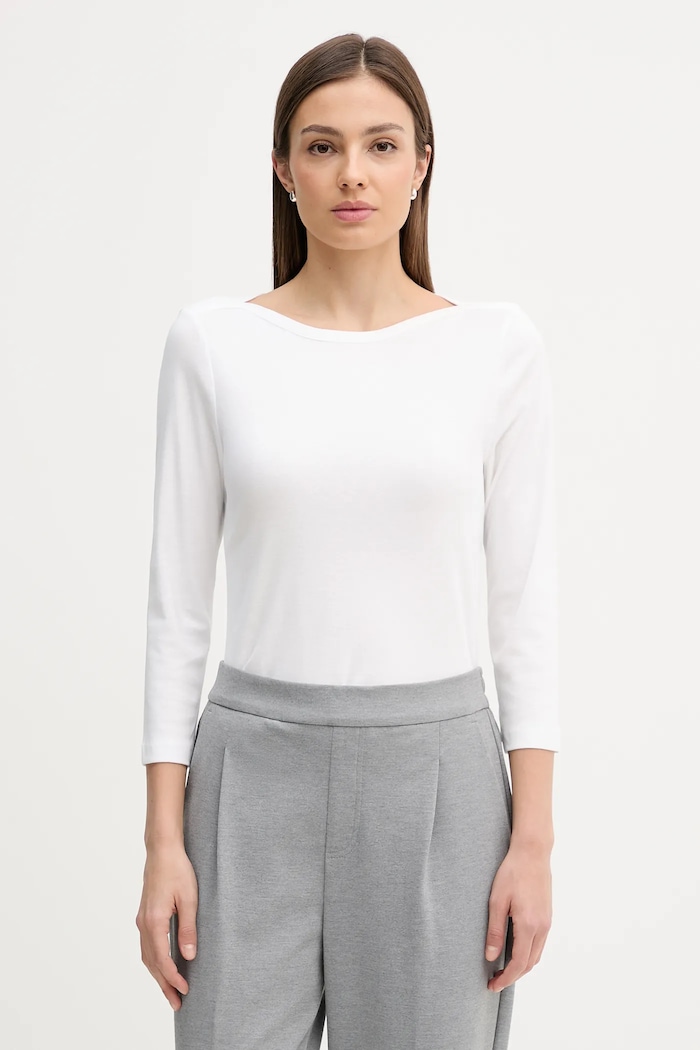 Хлопковый лонгслив United Colors of Benetton хлопок белый 3GA8D10C4