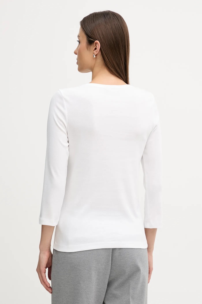 Одежда Хлопковый лонгслив United Colors of Benetton 3GA8D10C4 белый