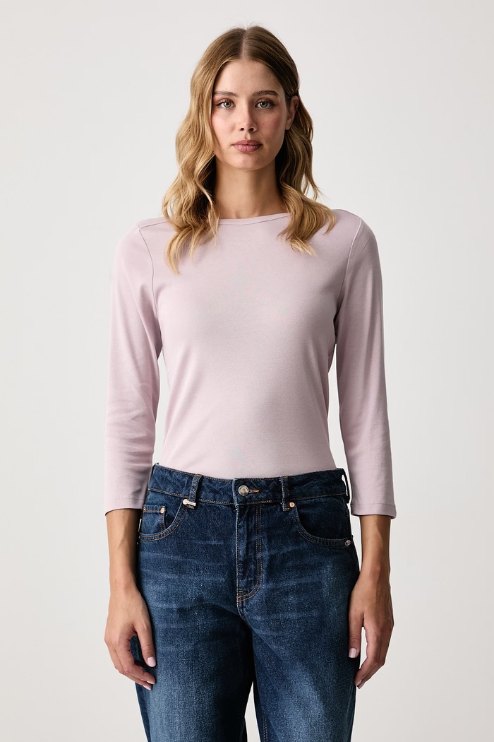 United Colors of Benetton Блуза с дълги ръкави дамска от памук розов 3GA8D10C4