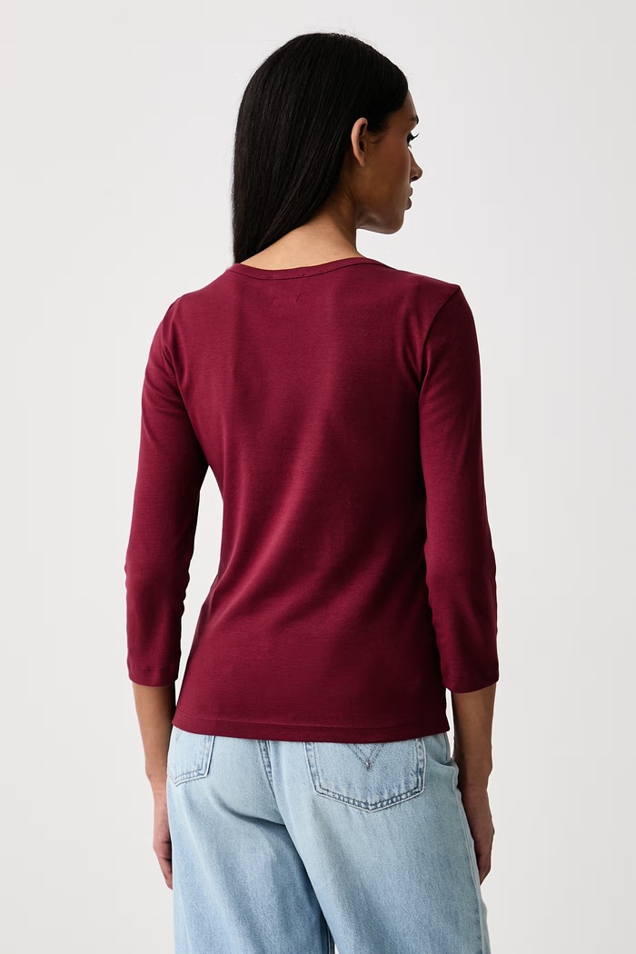 United Colors of Benetton Блуза с дълги ръкави дамска от памук 3GA8D10C4 бордо SS26