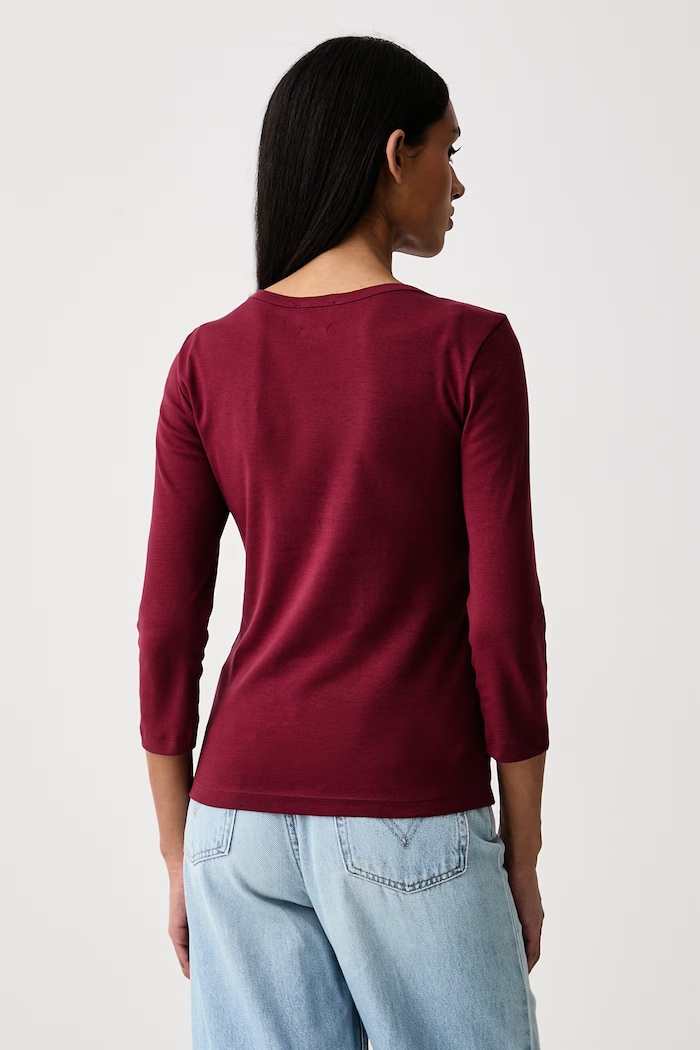 United Colors of Benetton Блуза с дълги ръкави дамска от памук 3GA8D10C4 бордо SS26