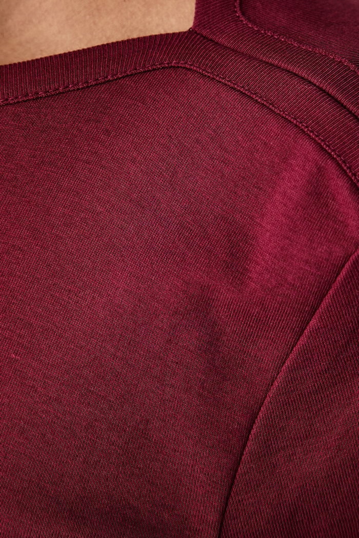 Блуза с дълги ръкави дамска от памук United Colors of Benetton 3GA8D10C4 бордо