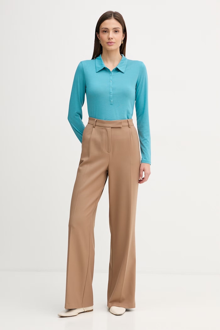 Tričko s dlouhým rukávem United Colors of Benetton 3TVRD3017 tyrkysová SS26