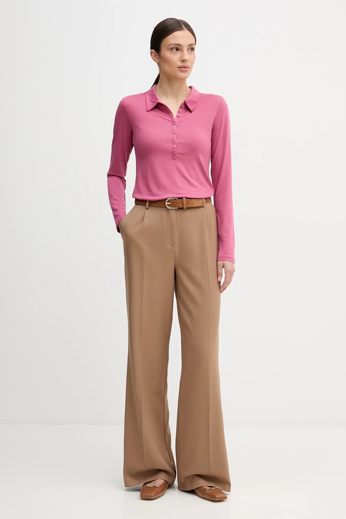 Tričko s dlouhým rukávem United Colors of Benetton 3TVRD3017 růžová SS26