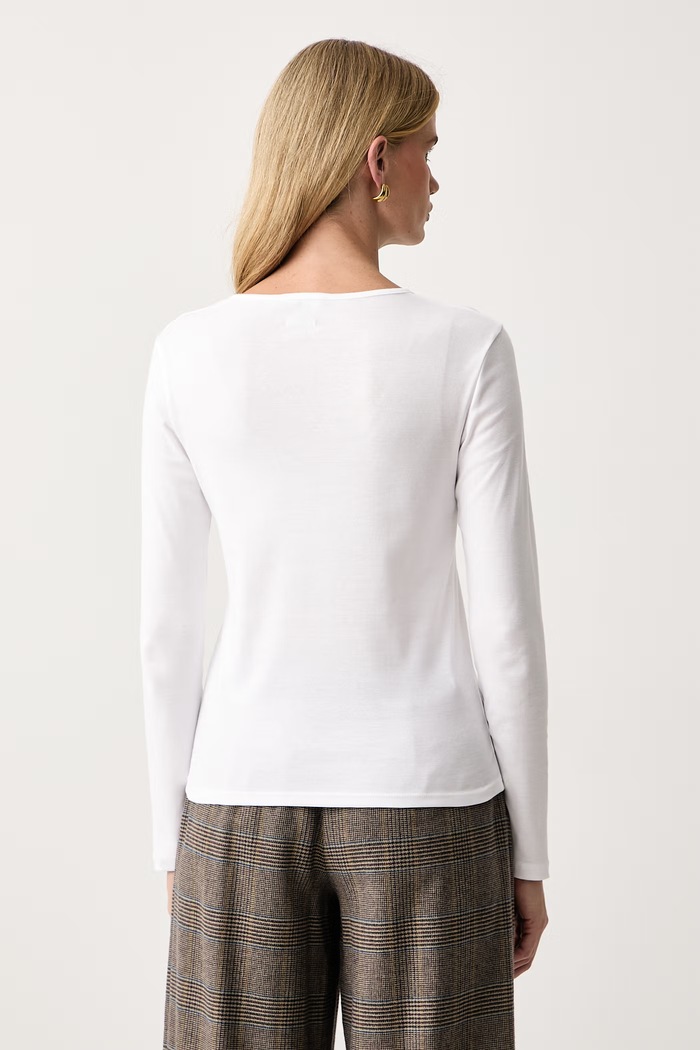 United Colors of Benetton Longsleeve damski bawełniany biały 3GA8D10CF