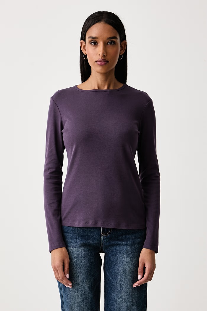 United Colors of Benetton Longsleeve damski bawełniany fioletowy 3GA8D10CF