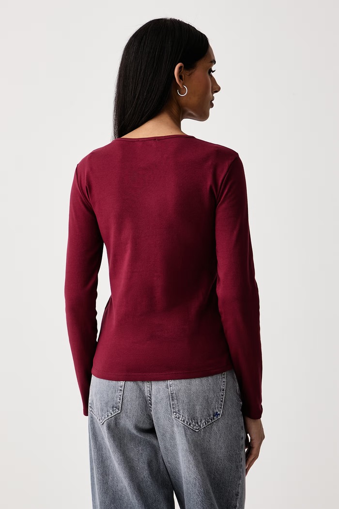 United Colors of Benetton Longsleeve damski bawełniany bordowy 3GA8D10CF
