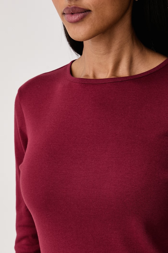 United Colors of Benetton Longsleeve damski bawełniany 3GA8D10CF bordowy SS26