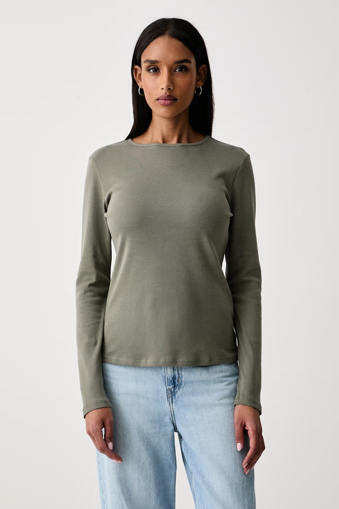 United Colors of Benetton Longsleeve damski bawełniany zielony 3GA8D10CF