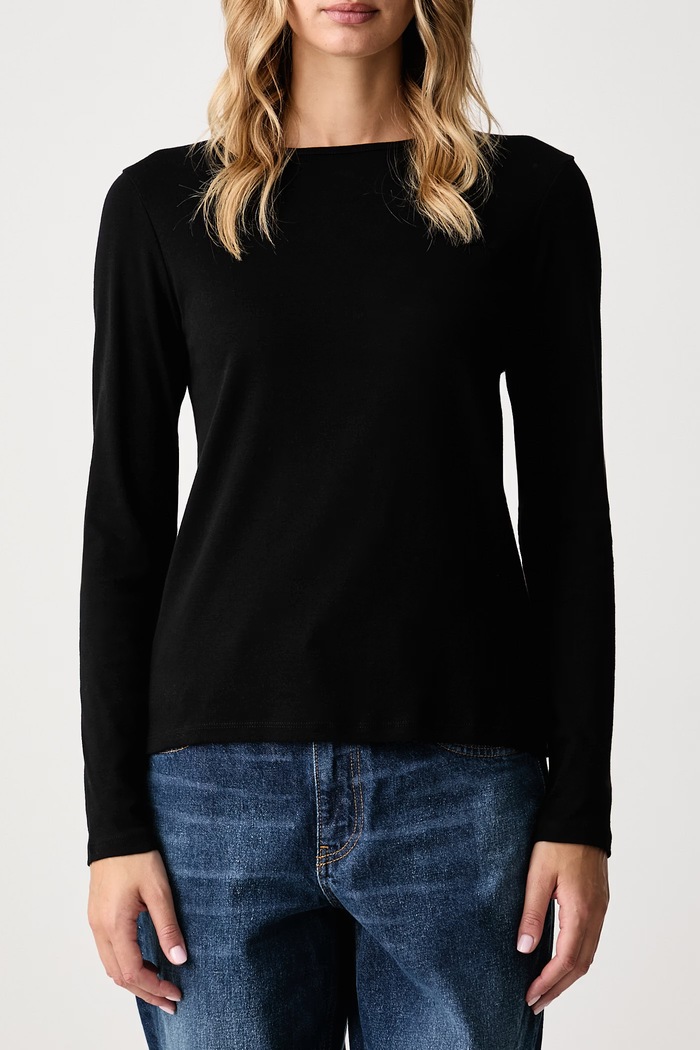 United Colors of Benetton Longsleeve damski bawełniany 3GA8D10CF czarny SS26