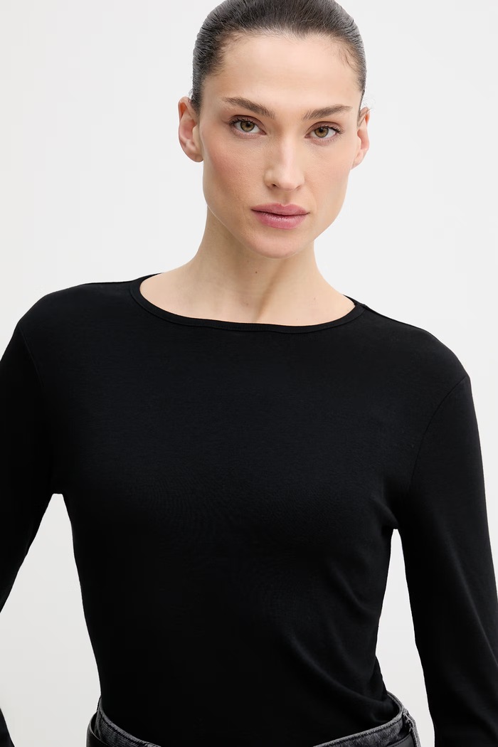 Хлопковый лонгслив United Colors of Benetton чёрный 3GA8D10CF