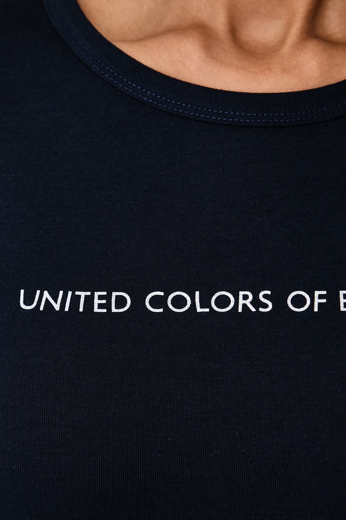 Odzież United Colors of Benetton Longsleeve damski bawełniany 3GA8E16G0 granatowy