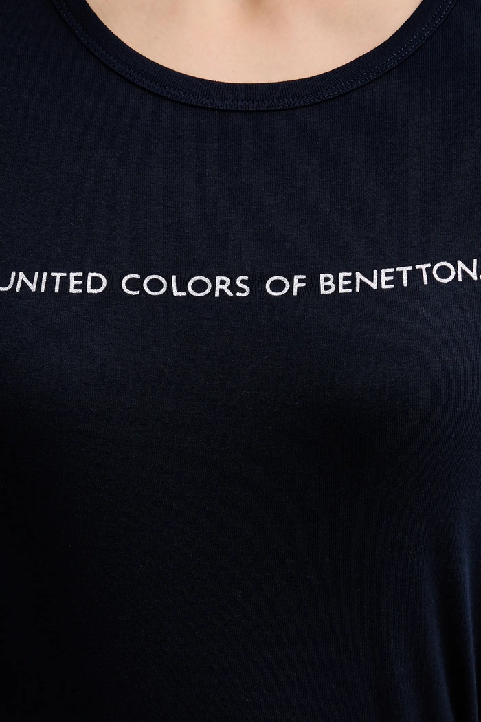 Бавовняний лонгслів United Colors of Benetton 3GA8E16G0 темно-синій