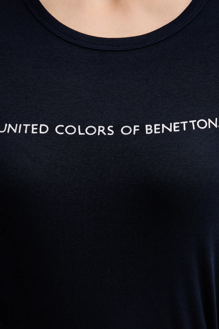 Бавовняний лонгслів United Colors of Benetton 3GA8E16G0 темно-синій